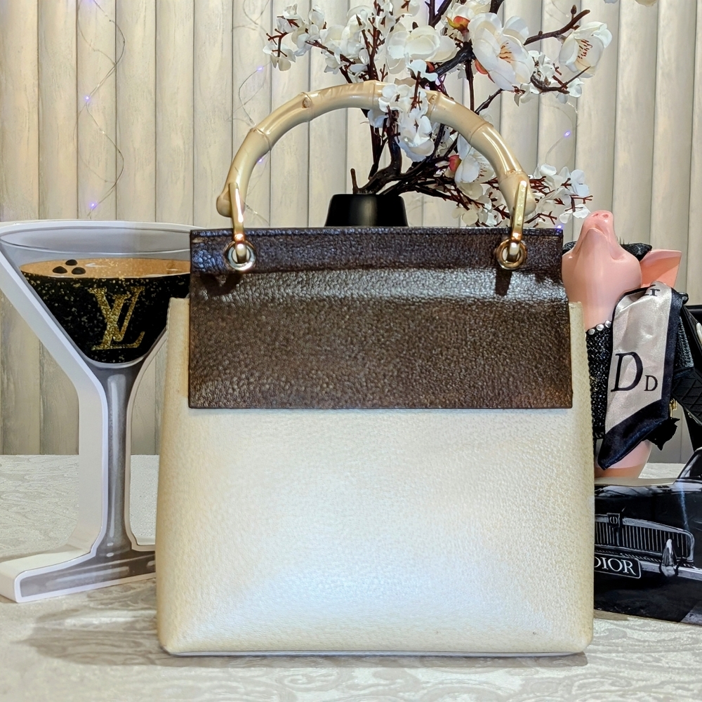 Gucci Bamboo Handle Mini Leather Handbag.